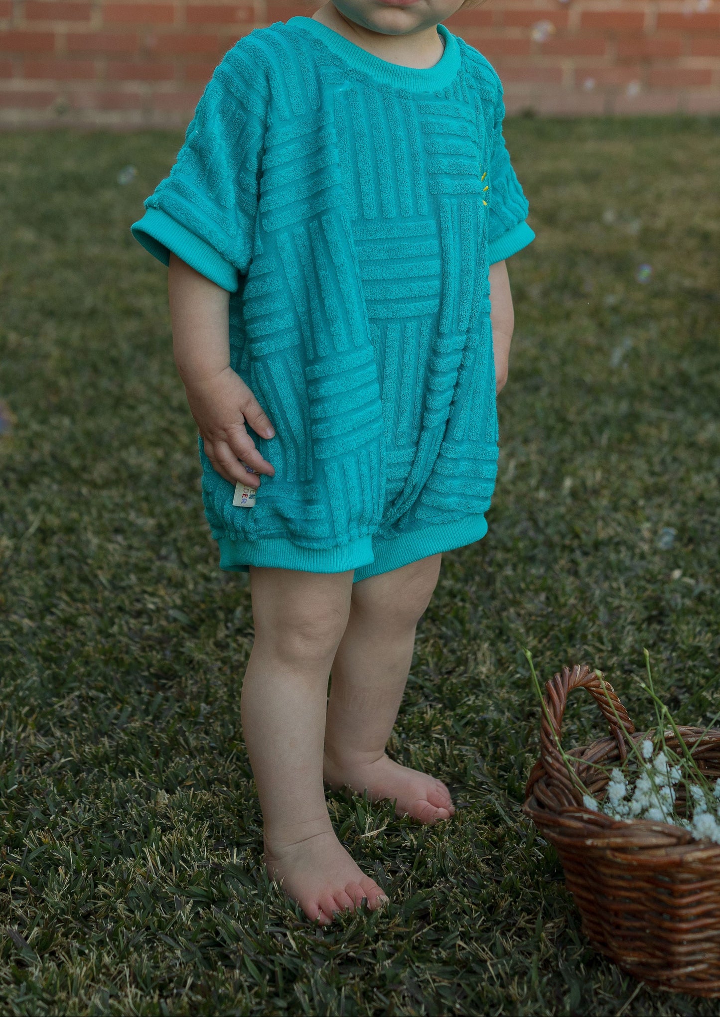 blue Terry towelling romper