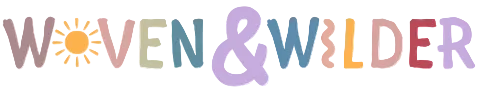 Colorful 'Woven & Wilder' logo